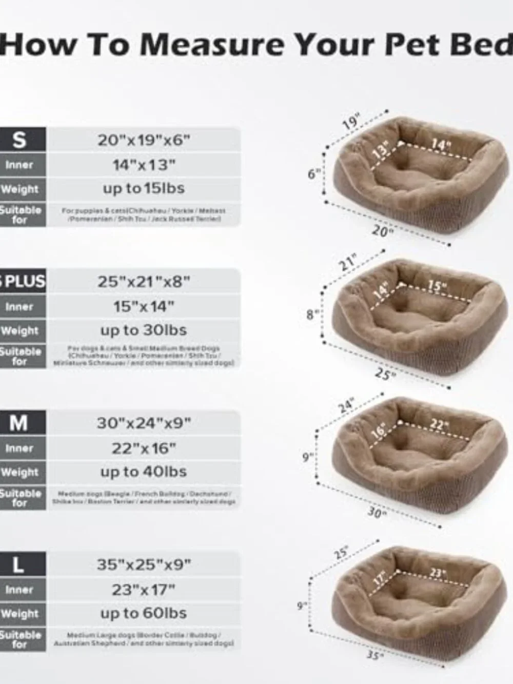 New Dog Bed Medium Size, Orthopedic Warming Soft Calming Sleeping Durable